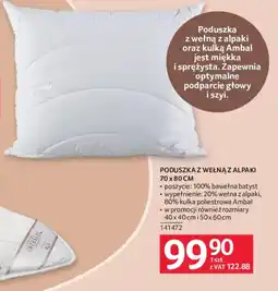 Selgros Poduszka z wełną z alpaki oferta