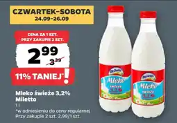 Netto Mleko świeże 3,2% Miletto oferta
