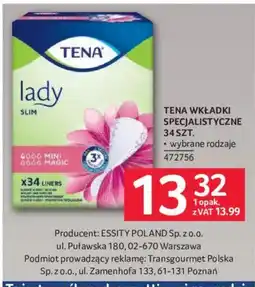 Selgros TENA WKŁADKI SPECJALISTYCZNE oferta