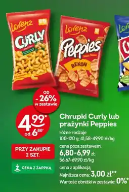 Żabka Chrupki Curly lub prażynki Peppies oferta