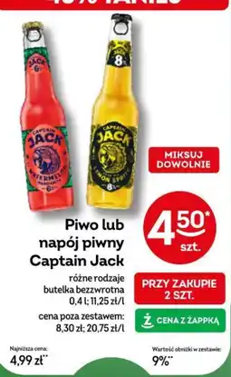 Żabka Piwo lub napój piwny Captain Jack oferta