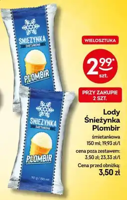 Żabka Lody Śnieżynka Plombir śmietankowa oferta