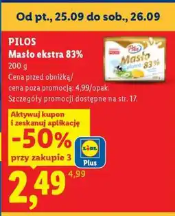 Lidl PILOS Masło ekstra 83% oferta