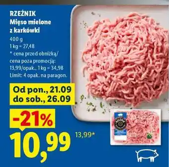 Lidl RZEŹNIK Mięso mielone z karkówki oferta