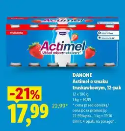 Lidl Danone Actimel o smaku truskawkowym, 12-pak oferta
