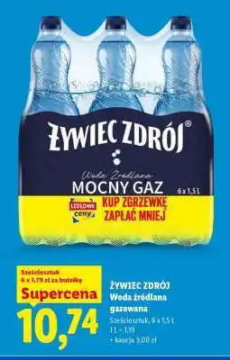 Lidl ŻYWIEC ZDRÓJ Woda źródlana gazowana oferta