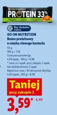 Lidl GO ON NUTRITION Baton proteinowy o smaku słonego karmelu oferta
