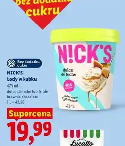 Lidl NICK'S Lody w kubku oferta