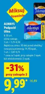 Lidl ALWAYS Podpaski Ultra oferta