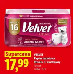 Lidl VELVET Papier toaletowy Rituals, 3-warstwowy oferta