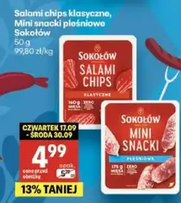 Delikatesy Centrum Salami chips klasyczne, Mini snacki pleśniowe Sokołów oferta
