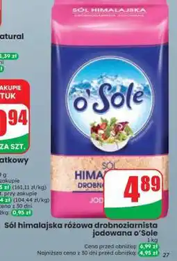 Dino Sól himalajska różowa drobnoziarnista jodowana o'Sole oferta