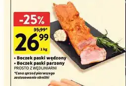 Intermarche Boczek paski wędzony / Boczek paski parzony PROSTO Z WĘDLINIARNI oferta