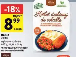 Intermarche Virtu Danie Kotlet drobiowy de volaille z puree ziemniaczanym i marchewką z groszkiem oferta