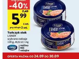 Intermarche Lisner Tuńczyk stek wybrane rodzaje oferta