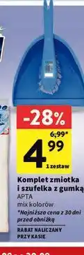 Intermarche Komplet zmiotka i szufelka z gumką APTA mix kolorów oferta
