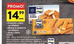 Intermarche Paluszki rybne cornflakes, Mintaj w panierce cornflakes, Steki rybne Frosta oferta