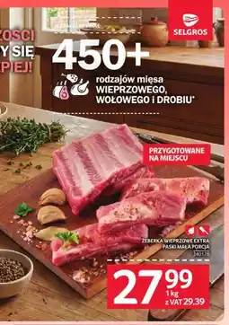 Selgros Żeberka wieprzowe extra paski mała porcja oferta