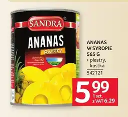 Selgros Ananas w puszce w syropie plastry Sandra oferta