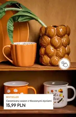Ceramiczny wazon z tłoczonymi dyniami
