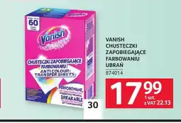 Selgros Chusteczki zapobiegające farbowaniu ubrań Vanish oferta