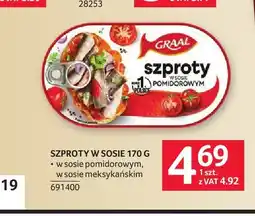 Selgros Szproty w sosie pomidorowym Graal oferta