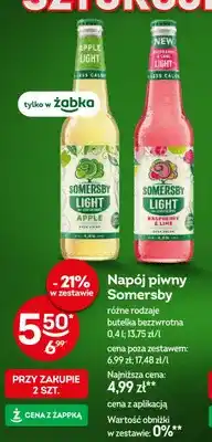 Żabka Napój piwny Somersby Light Apple oferta