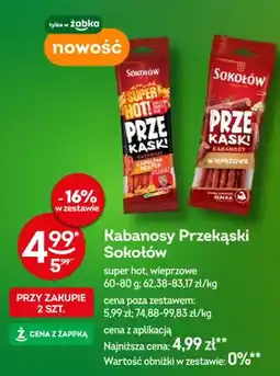 Żabka Kabanosy Przekąski Sokołów super hot oferta