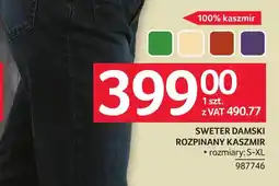 Selgros Sweter damski rozpinany kaszmir oferta