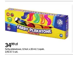 Empik Farby plakatowe 12 kolorów 20 ml Astra oferta
