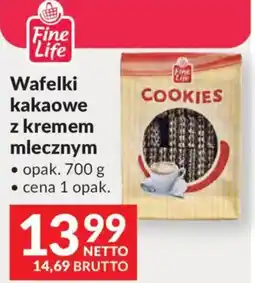 Makro Wafelki kakaowe z kremem mlecznym Fine Life oferta
