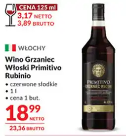 Makro Wino Grzaniec Włoski Primitivo Rubinio oferta