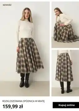 Greenpoint Rozkloszowana spódnica w kratę Greenpoint oferta