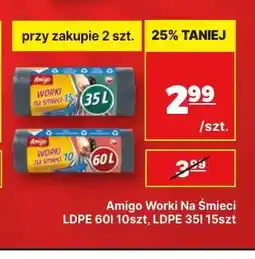 API MARKET Worki na śmieci LDPE 60 l Amigo oferta