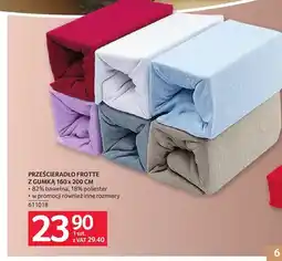 Selgros Prześcieradło frotte z gumką 160x200 cm oferta