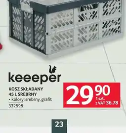Selgros Kosz składany 45 l srebrny Keeeper oferta