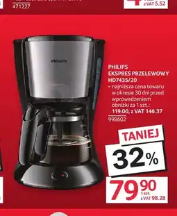 Selgros Ekspres przelewowy HD7435/20 Philips oferta