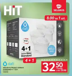 Selgros Wkład filtrujący Unimax Standard 4+1 szt. Dafi oferta