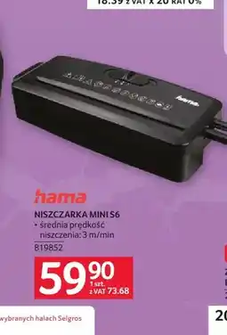 Selgros Niszczarka Mini S6 Hama oferta