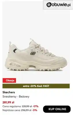 eobuwie Sneakersy beżowe Skechers oferta