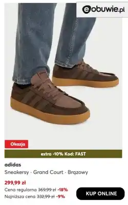 eobuwie Sneakersy Grand Court brązowy Adidas oferta