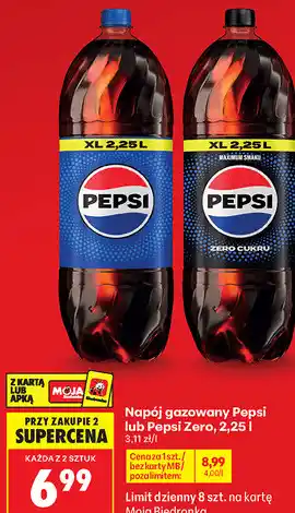 Napój gazowany Pepsi lub Pepsi Zero