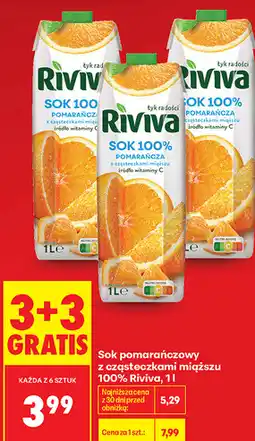 Biedronka Sok pomarańczowy z cząsteczkami miąższu 100% Riviva oferta