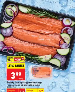 Biedronka Świeży filet z pstrąga tęczowego łososiowego ze skórą Marinero oferta