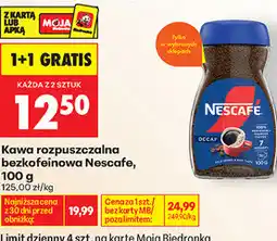 Biedronka Kawa rozpuszczalna bezkofeinowa Nescafe oferta