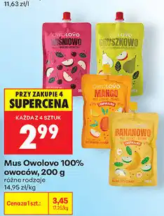 Biedronka Mus Owolovo 100% owoców oferta