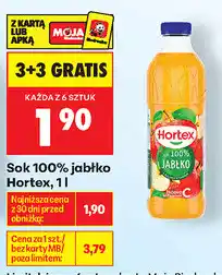 Biedronka Sok 100% jabłko Hortex oferta