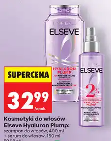 Biedronka Kosmetyki do włosów Elseve Hyaluron Plump: szampon do włosów, 400 ml + serum do włosów, 150 ml oferta