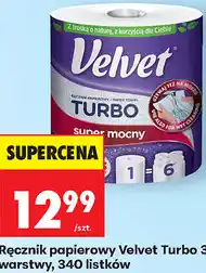 Biedronka Ręcznik papierowy Velvet Turbo 3 warstwy oferta