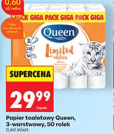 Biedronka Papier toaletowy Queen, 3-warstwowy, 50 rolek oferta